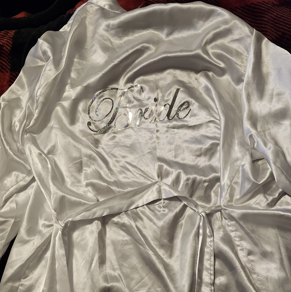 White Satin Bride Robe